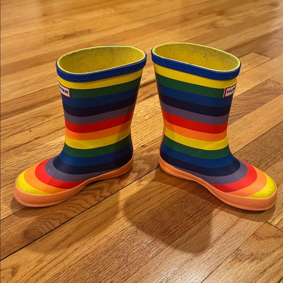 Hunter Kids' Multicolor Rainbow Striped Boots - Size US 9 (Toddler) - Picture 6 of 6